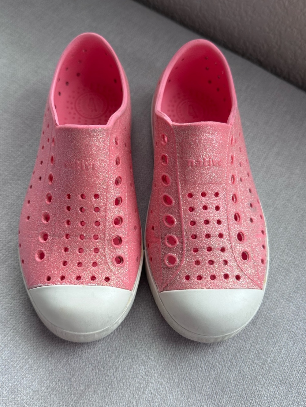 Limited Edition Native Kids Shoes- Glitter Pink